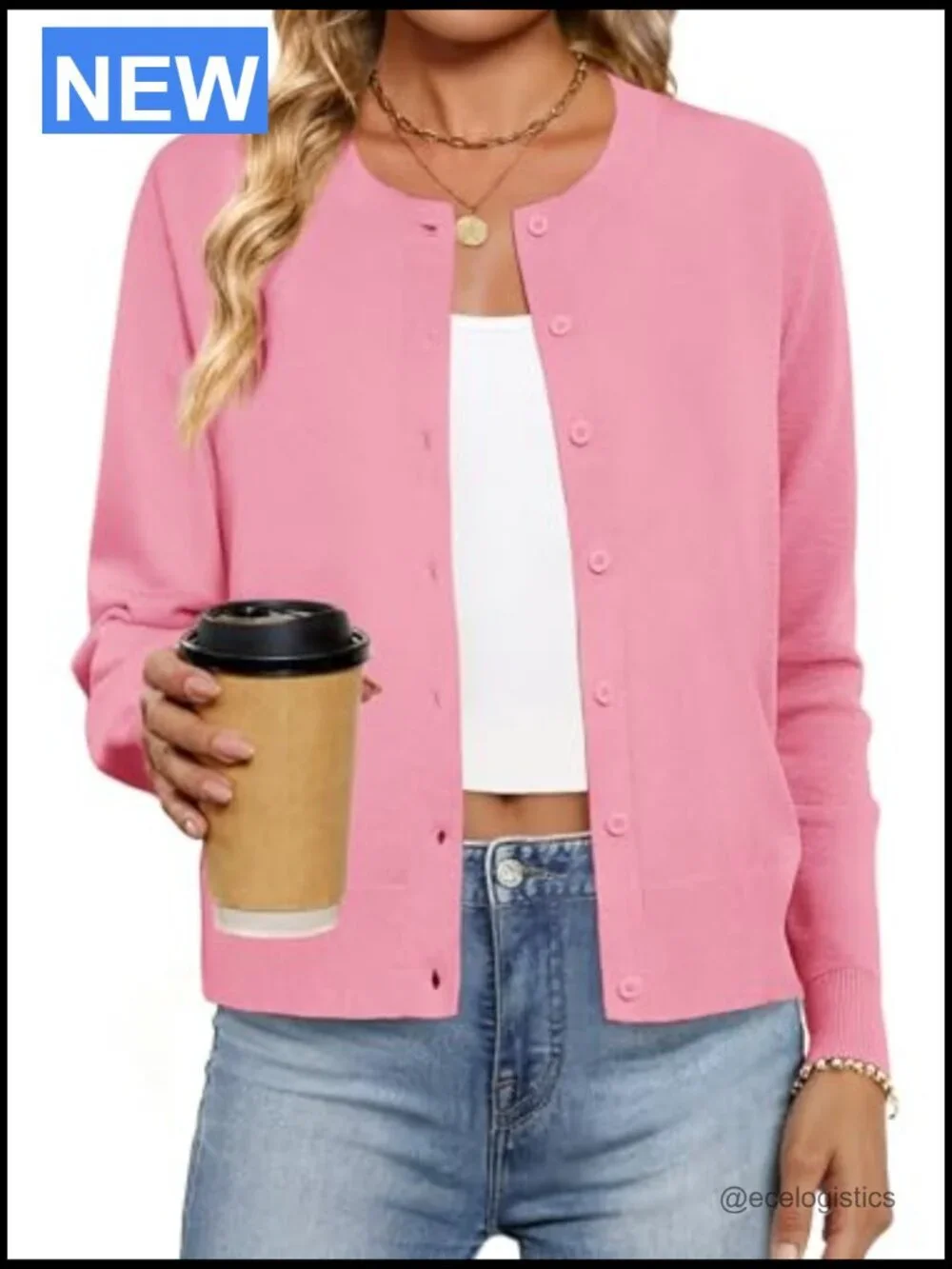 Cardigan Lightweight Crew Neck Button Down Long Sleeve Spring Outfits